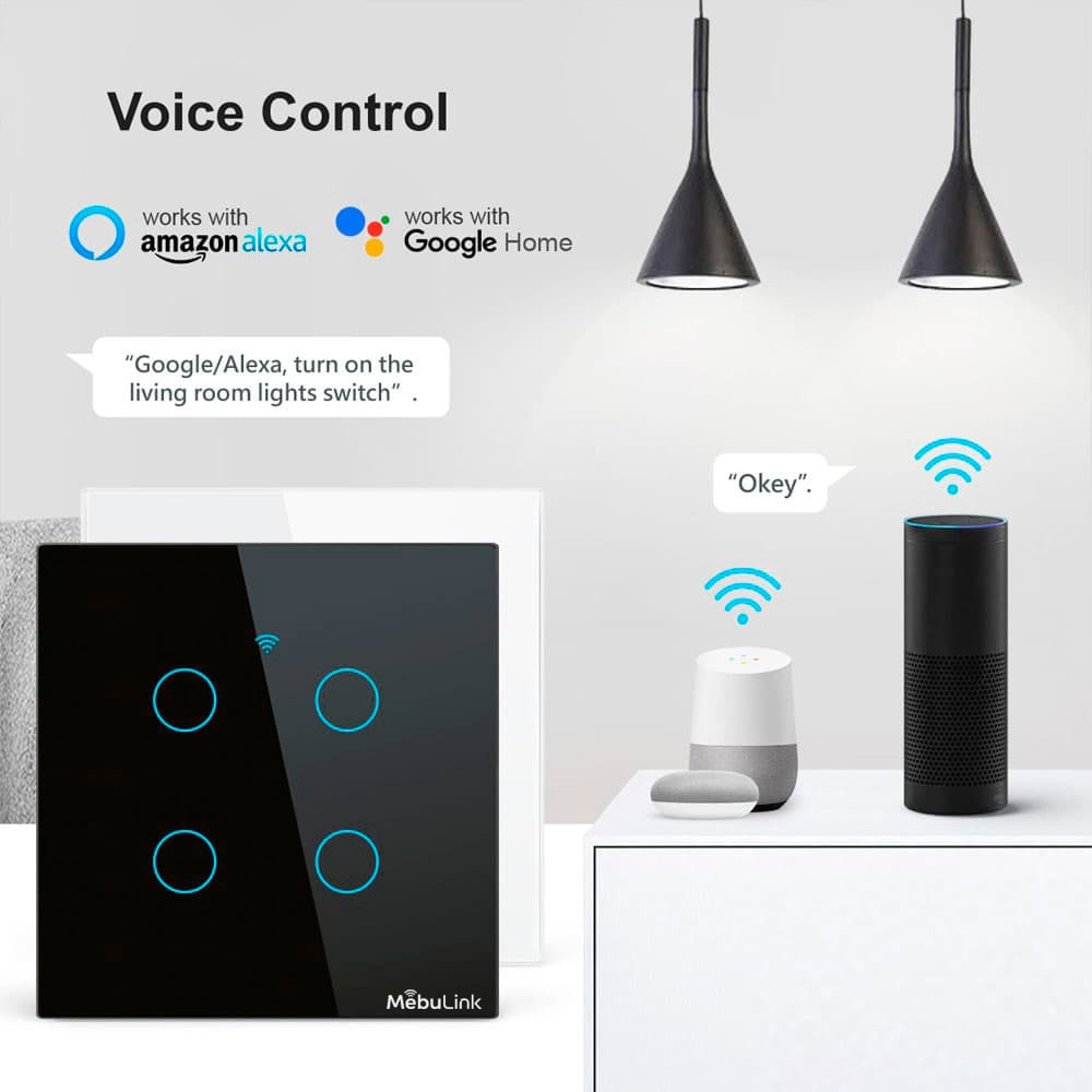 Mebulink 4-gang smart switch with voice control
