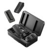 Ulanzi A100 dual wireless lavalier microphone kit with two transmitters, dual-channel receiver, charging case, and USB-C/3.5mm adapters