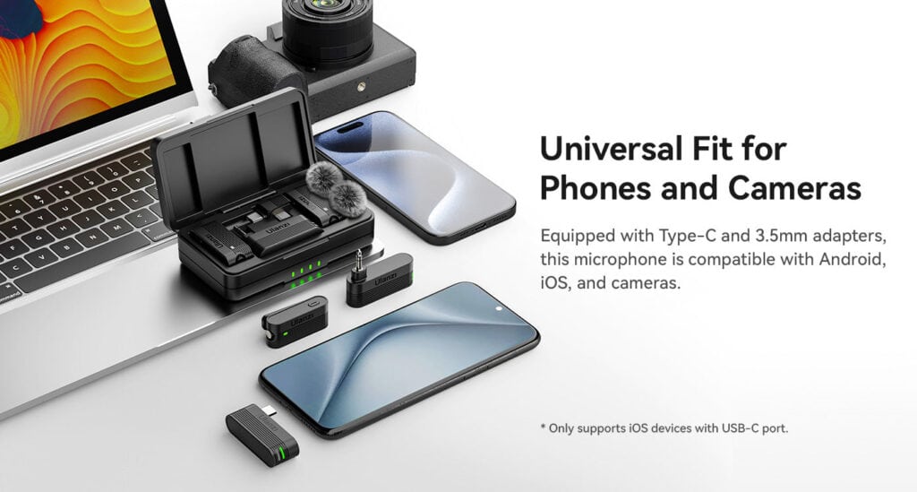 Wireless Lavalier Microphone for Phones and Cameras - Ulanzi A100.