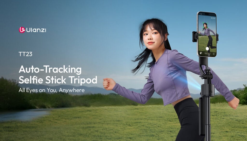 Tracking Selfie Stick Tripod for Hands-Free Recording.