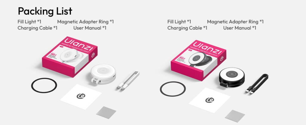 Ulanzi LM21 specifications illuminance 150 lux power 2W