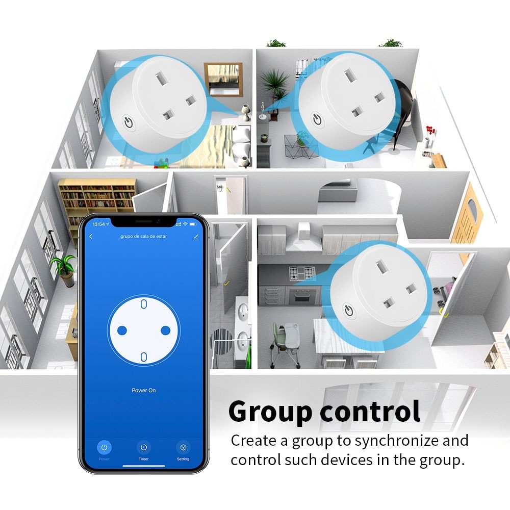 MebuLink Smart plug WiFi adapter wall outlet 16A remote control